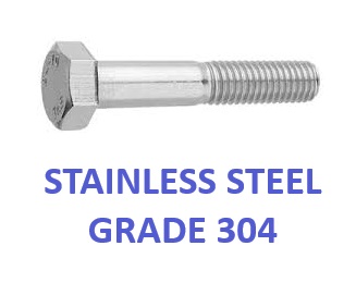 Bolts Hex Head Stainless Steel Grade 304 A2-70 Select Diameter